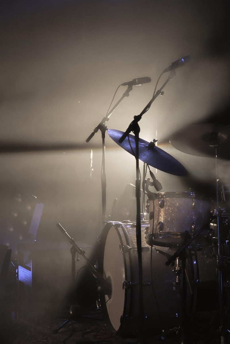 Drummer playing music